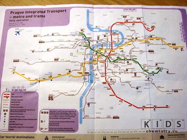 карта чешского метро
